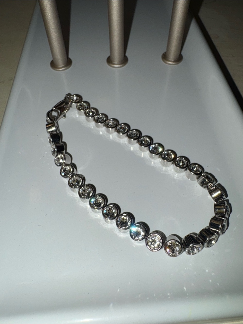 Silver Crystal Tennis Bracelet